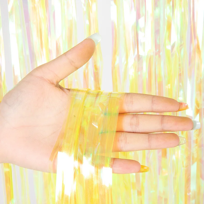 Shiny Corlorful Metallic Tinsel Foil Fringe Curtains Photo Booth Props for Engag - Picture 10 of 14