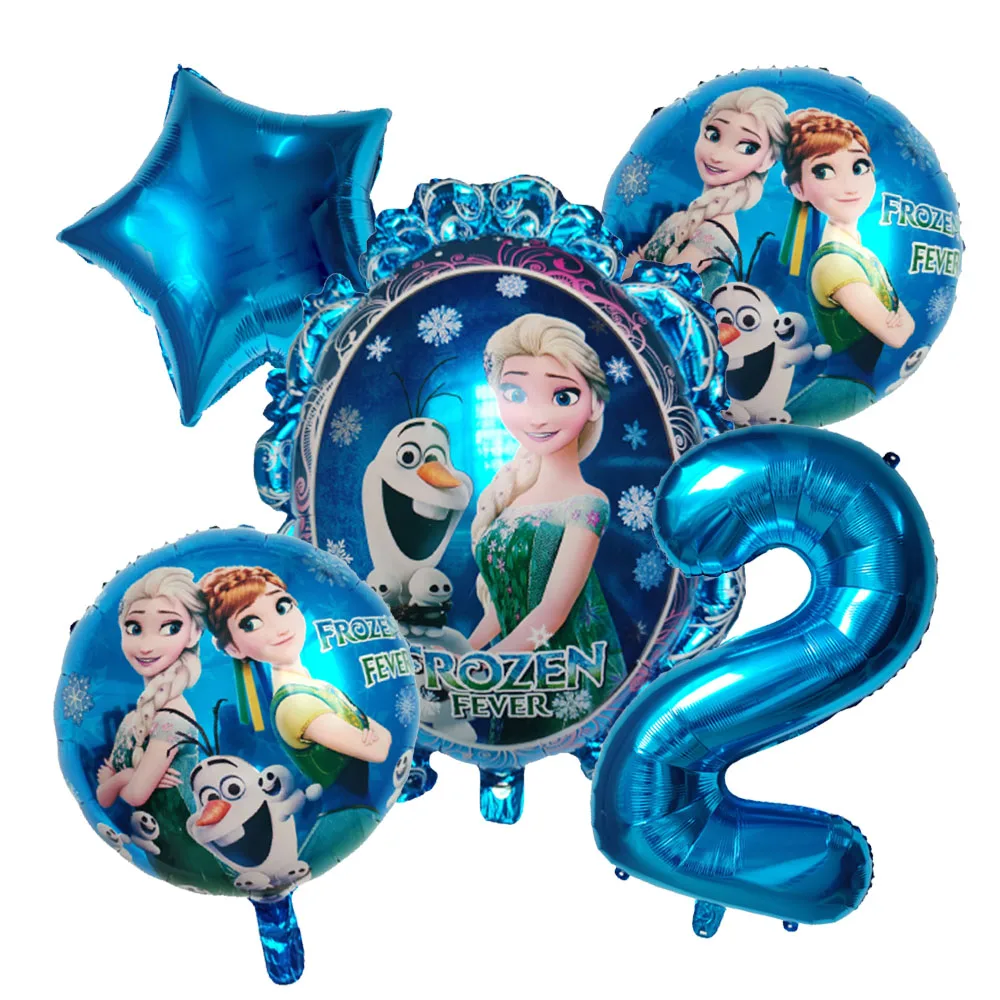 5pcs Disney Frozen Princess Elsa Balloons Foil Globos Girls Birthday Party Baby - Picture 8 of 11