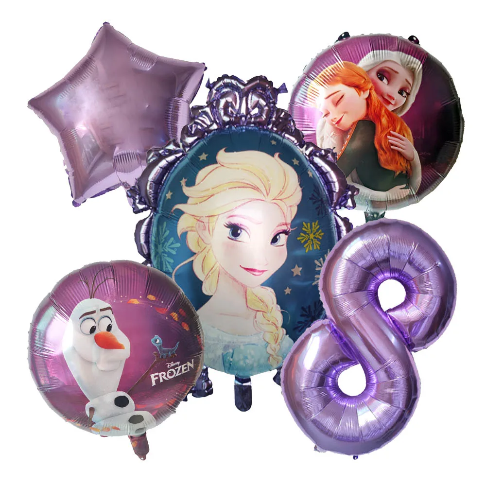 5pcs Disney Frozen Princess Elsa Balloons Foil Globos Girls Birthday Party Baby - Picture 10 of 11