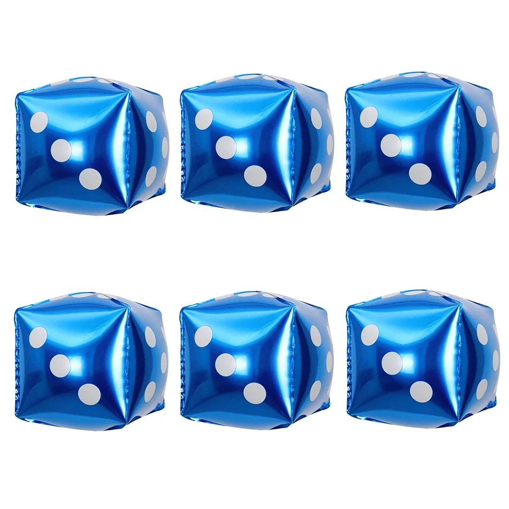 6Pcs 12inch Cube Foil Balloons Dice Foil Ballon Casino Theme Party Adult Birthda - Picture 11 of 11
