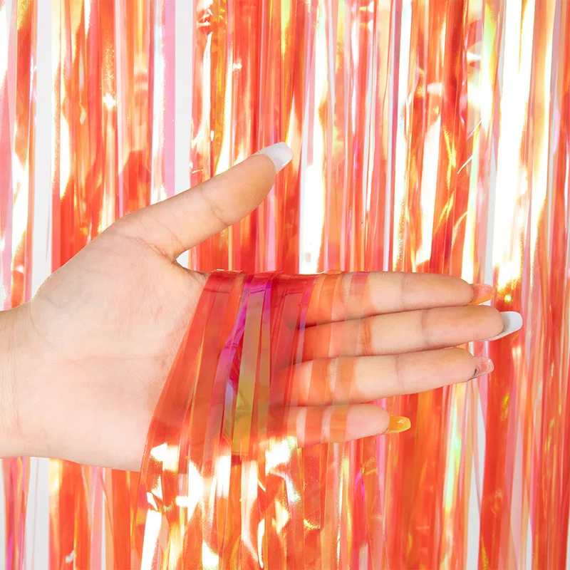 Shiny Corlorful Metallic Tinsel Foil Fringe Curtains Photo Booth Props for Engag - Picture 11 of 14