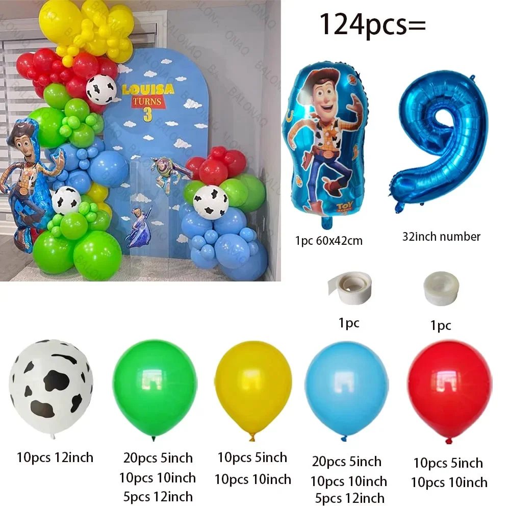 124pcs Toy Story Themd Party Balloons Garland Arch Kit Birthday Theme Party Deco - Picture 10 of 10