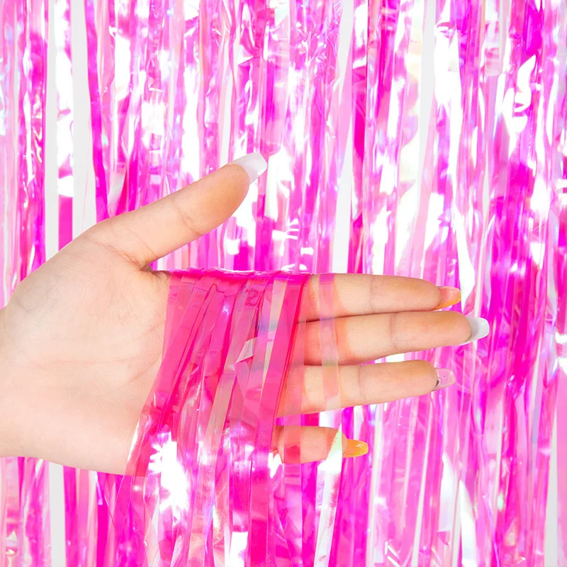 Shiny Corlorful Metallic Tinsel Foil Fringe Curtains Photo Booth Props for Engag - Picture 12 of 14
