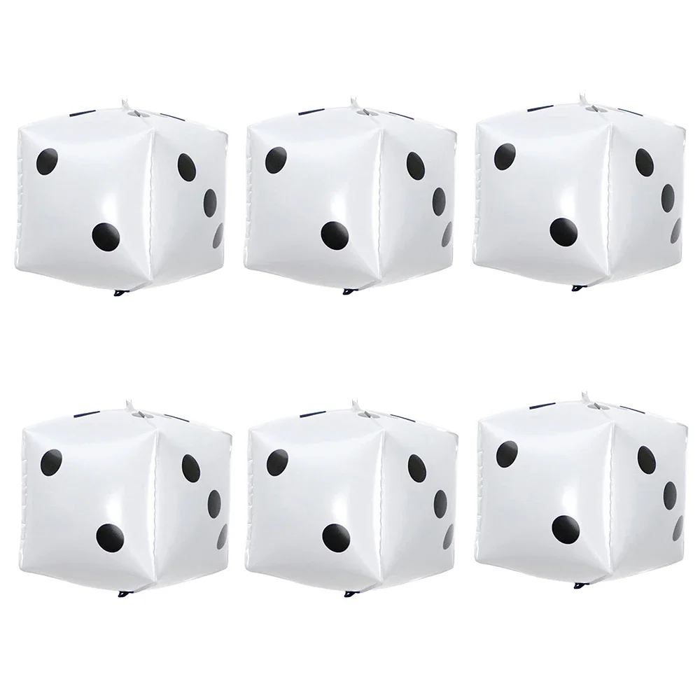 6Pcs 12inch Cube Foil Balloons Dice Foil Ballon Casino Theme Party Adult Birthda - Picture 9 of 11