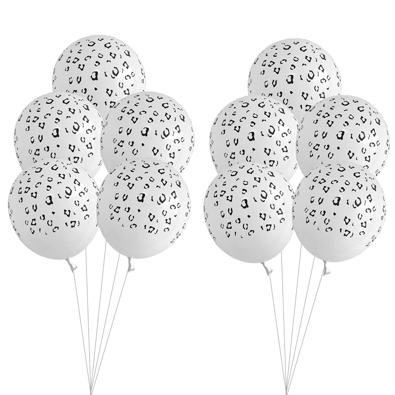 10/20pcs Leopard Texture Latex Balloons Jungle Wild Animal Helium Balloon Weddin - Picture 10 of 13