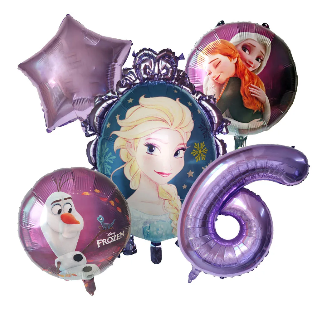 5pcs Disney Frozen Princess Elsa Balloons Foil Globos Girls Birthday Party Baby - Picture 9 of 11