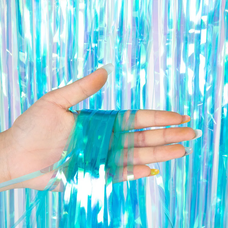 Shiny Corlorful Metallic Tinsel Foil Fringe Curtains Photo Booth Props for Engag - Picture 8 of 14