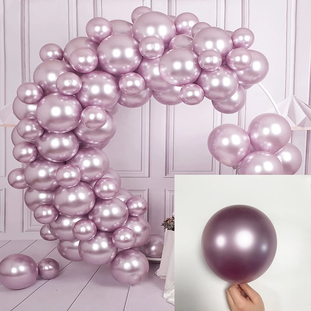 10/20/30pcs Metallic Purple Chrome Balloons Bridal Wedding Helium Globos Graduat - Picture 7 of 29