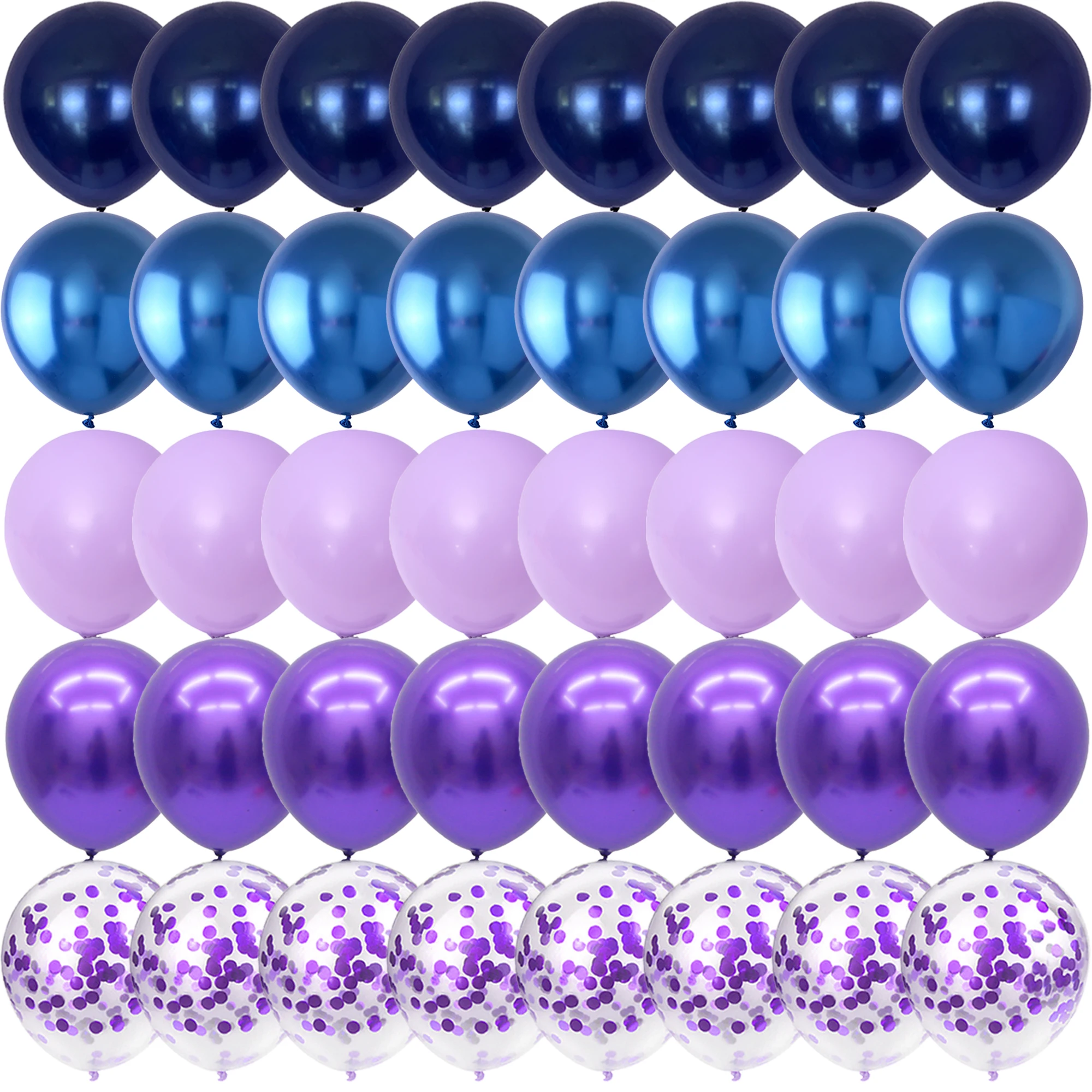 40PCS Black, purple, silver Balloons Gender Reveal Wedding Valentine's Day Baby - Picture 11 of 11