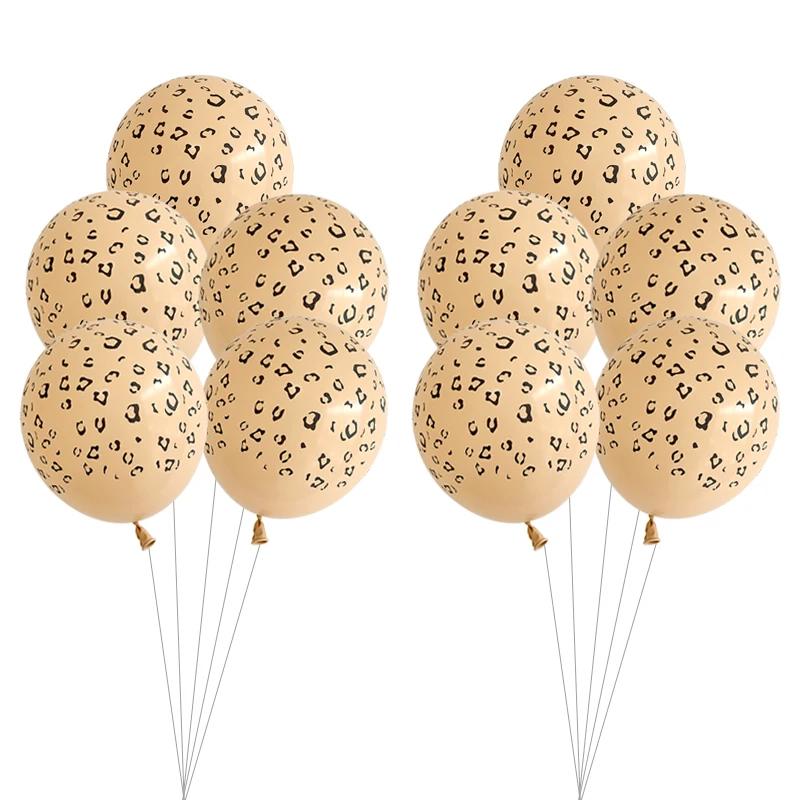 10/20pcs Leopard Texture Latex Balloons Jungle Wild Animal Helium Balloon Weddin - Picture 11 of 13