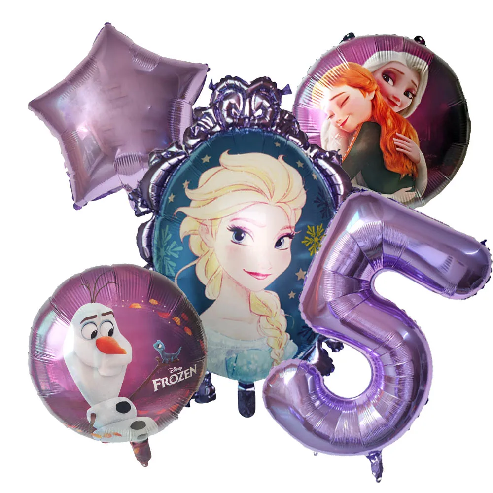 5pcs Disney Frozen Princess Elsa Balloons Foil Globos Girls Birthday Party Baby - Picture 11 of 11